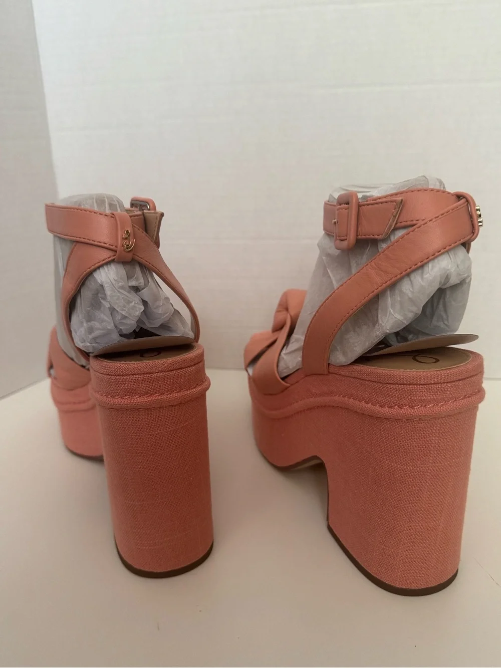 Sam Edelman Knotted Platform Ankle-Strap Sandals in Dusty Pink